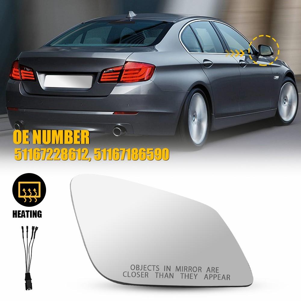 Passenger Right Mirror Side Glass 4Pin Heated Blind For BMW 528I XDRIVE 2010-16
