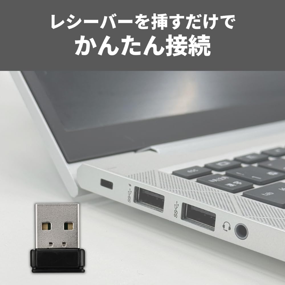 Buffalo Беспроводная мини-клавиатура, тонкий портативный USB-приемник в комплекте, японский черный BSKBW355BK
