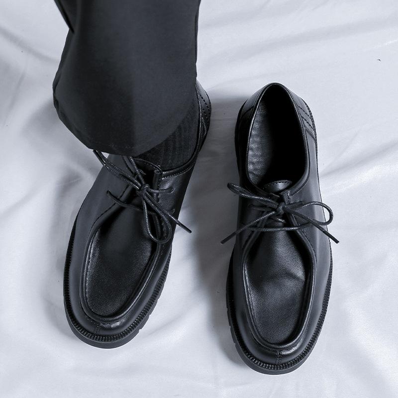 2024 Кожаные Ботинки Мужские Летние Британский Стиль Мужские Повседневные Деловые Большие Головы Растения Корейская Версия Низкий Топ 43229-R