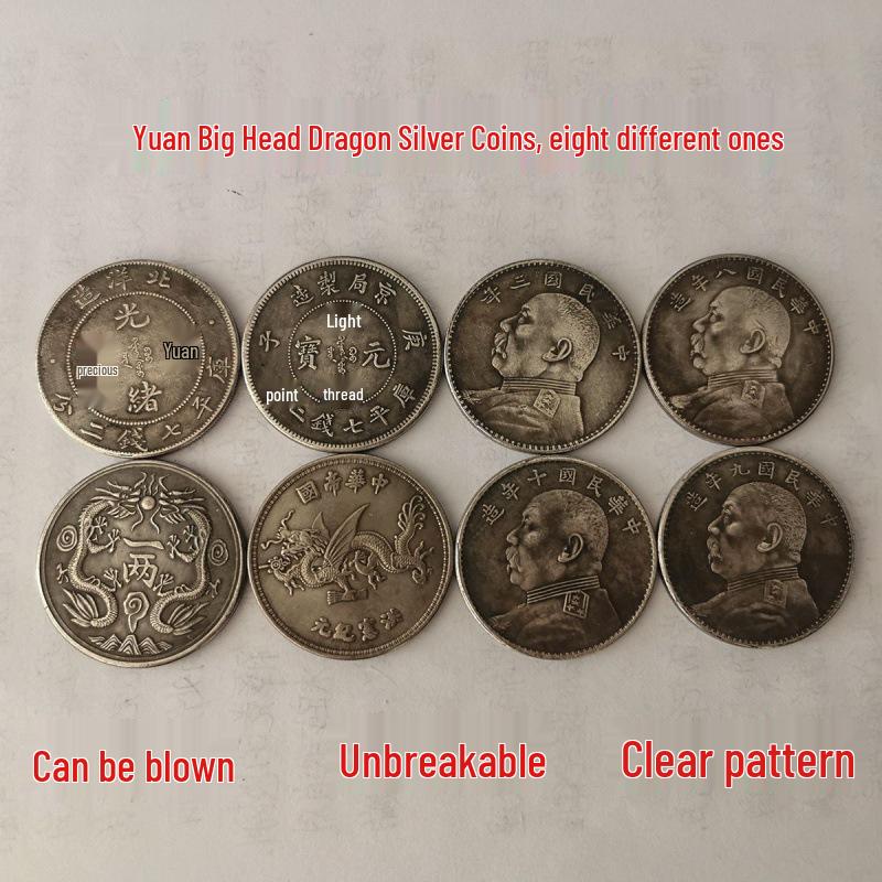 Antique Yuan Datou Silver Dollar Coin: Genuine Qing Dynasty with Authentic Patina, Sound-Verified.