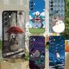 Мультяшный чехол для телефона T-Totoro-ES для Samsung S25, S24, S21, S22, S23, S30, Ultra, S20, Plus, Fe, Lite, Note, 10, 9, 5G Черный чехол