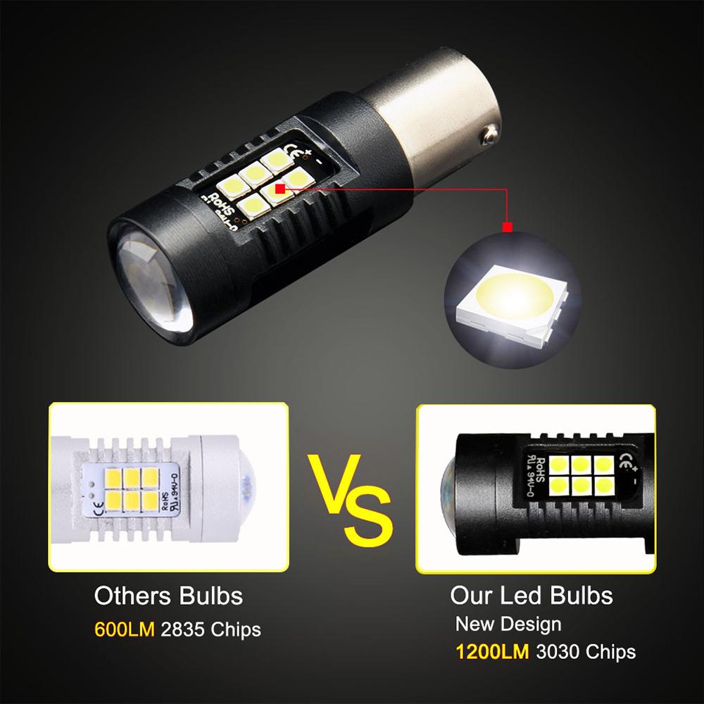 Fog Light PY21W 1156 BA15S Bulbs Car Tail Light 1200Lm Turn Signal Reverse Brake Light R5W 3030 Bulb 12V 24V Automobiles Lamp