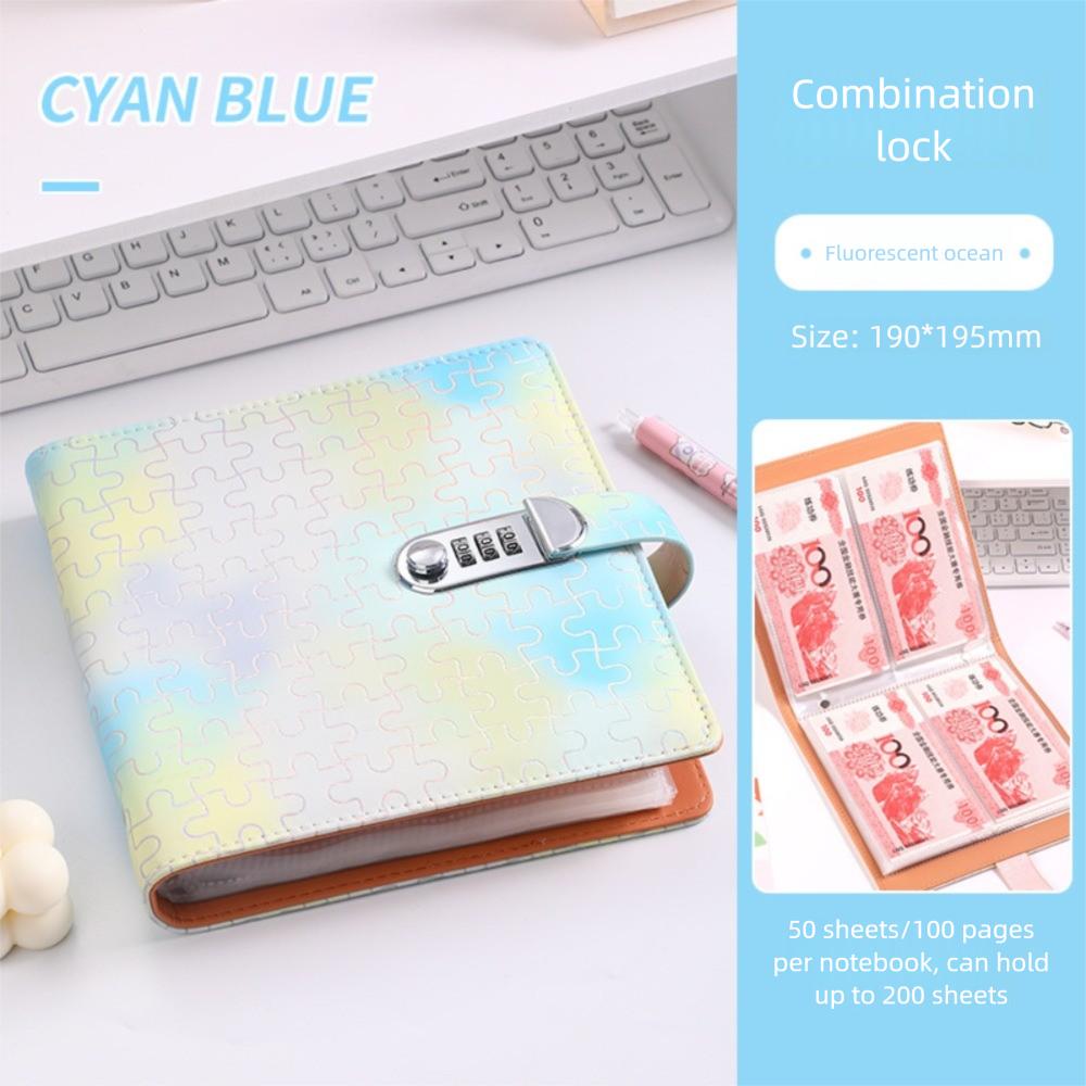 ПУ Книга для сбора денег с кодовым замком Папка для сбережений Подарки Книга для сберегательных челленджей Дети