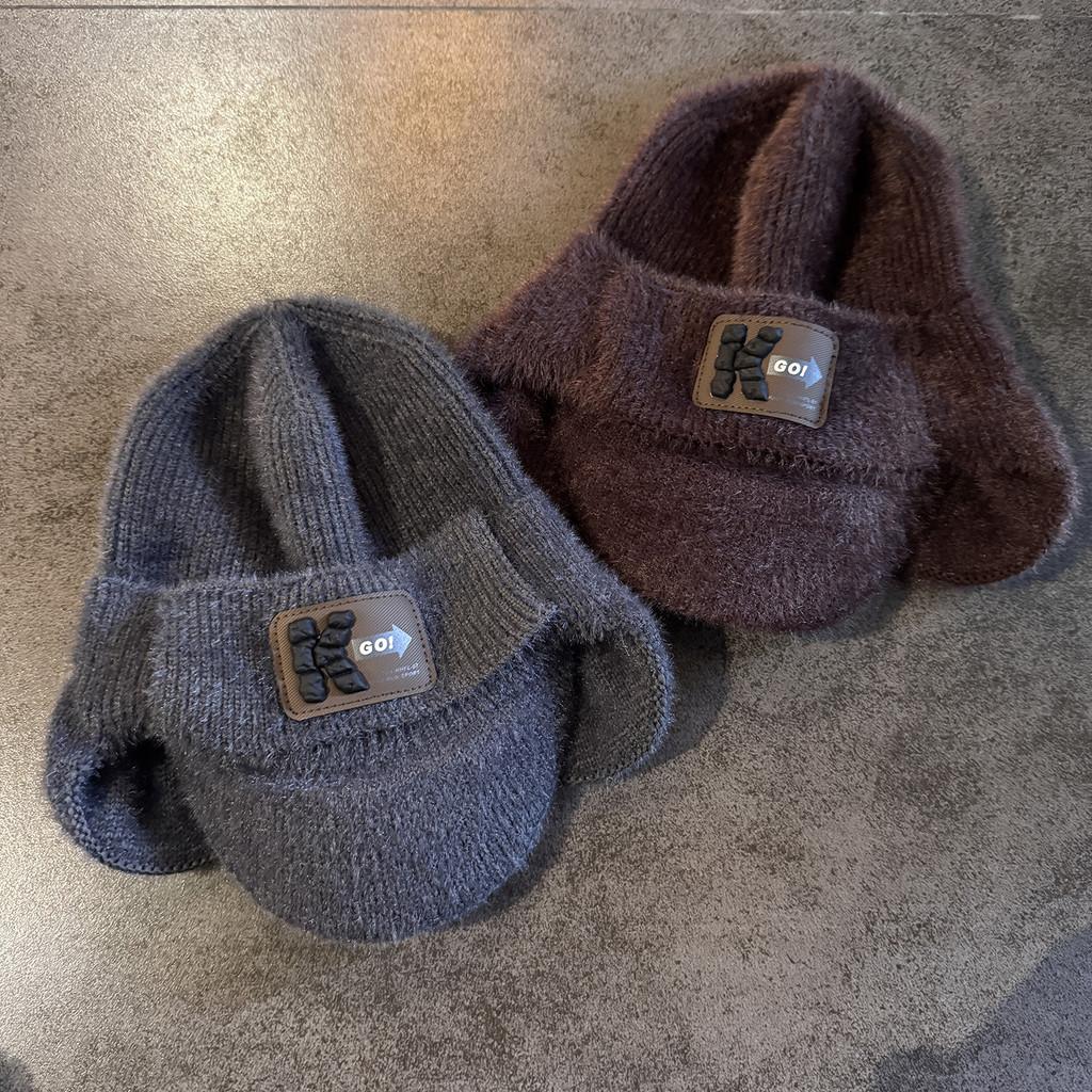 Warm Mens Fleece Beanie Knit Cap With Alphabet Embroidery For Winter Fashion