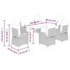 VidaXL Ensemble à Manger de Jardin avec Coussins 7 pcs, Table et Chaises avec Dossier Réglable, Meubles d'Extérieur, 3213396