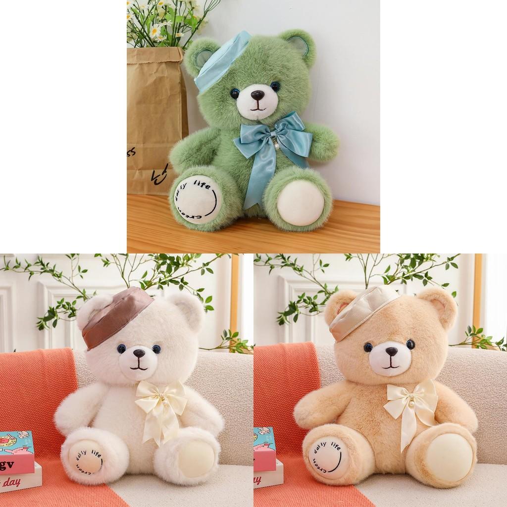 Beret Bear Plush Toy Candy Hug Doll Birthday Christmas Gift Decoration Cushion