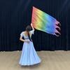 Multicolor Rectangle Flags with Telescopic Sticks Colorful Scarves Flag  Dance Performance