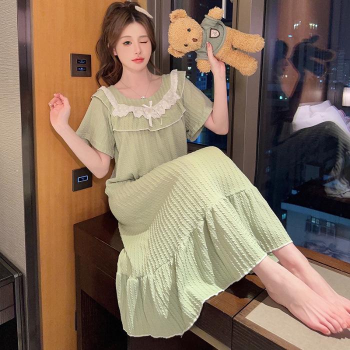 Женская летняя свободная ночная рубашка больших размеров с коротким рукавом – милая и удобная