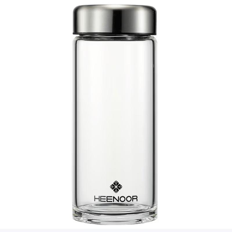Heenoor Men's Large Capacity Glass Tea Cup with Lid