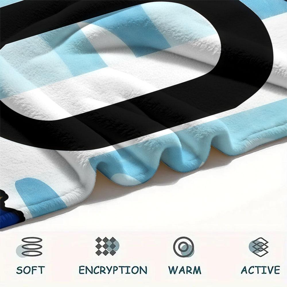 1PC Lionel Messi Patterned Flannel Blanket Suitable For All Seasons for Home Decor Warmth and Comfort Gifts Holiday Present