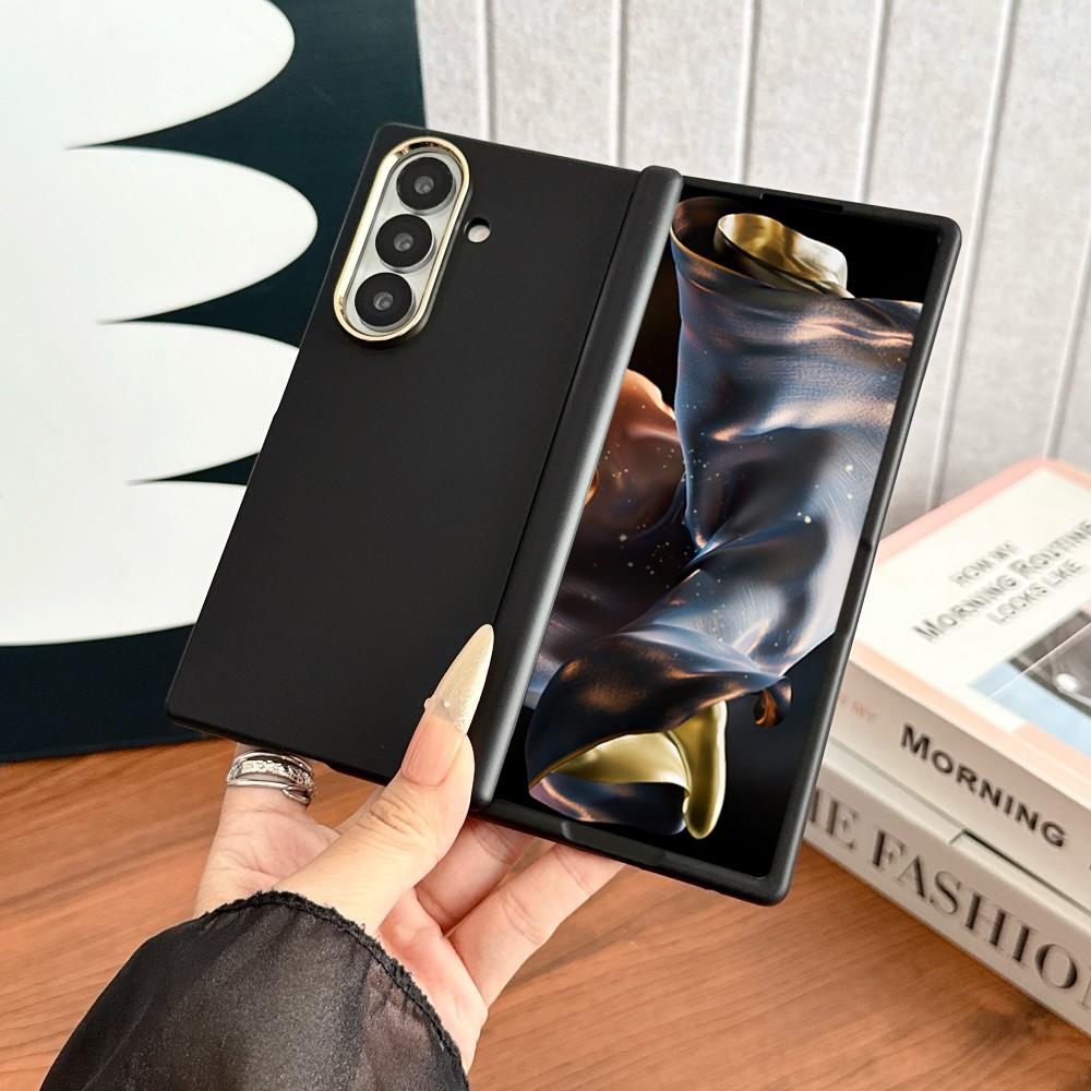 Для Samsung Galaxy Z Fold 6 7 5G Чехол для телефона однотонный Магнитная беспроводная зарядка Жесткий корпус из ПК Защита шарнира Задняя крышка