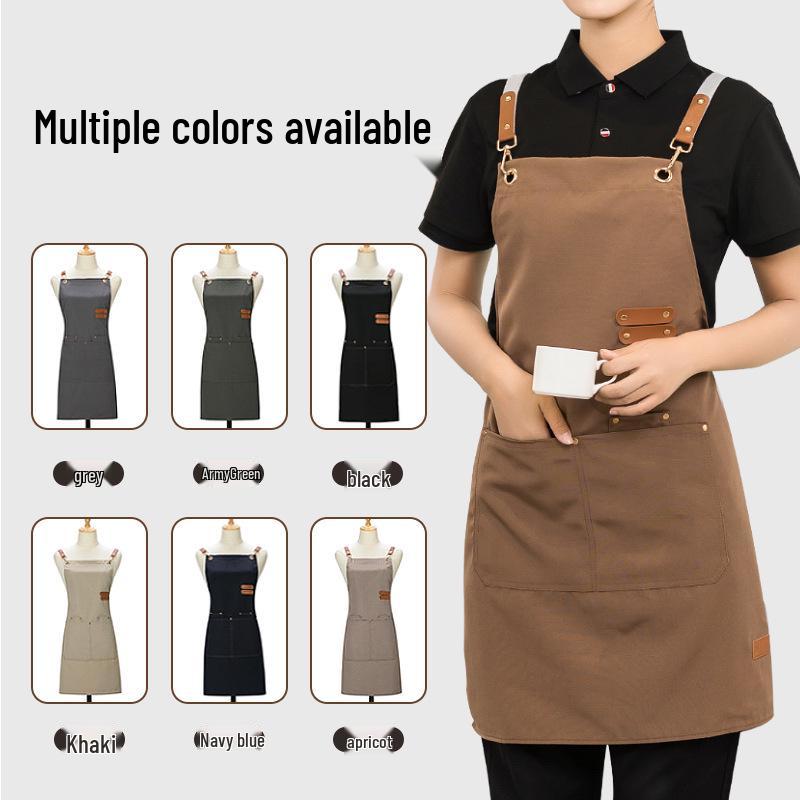New Canvas Waterproof Oilproof Printed Apron for Kitchen, Studio, or Advertising with Logo