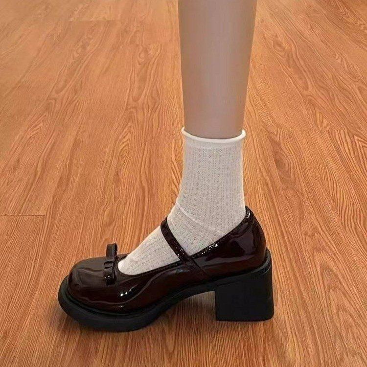 French Mary Jane Shoes New Autumn Wear-resistant British Style Small Leather Shoes Thick Heel Niche Light Fashion Single Women