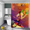 Классическая анимация П-Финес и Ф-Ферб Белая шторка для душа, Декоративная шторка для душа для ванной комнаты, Водонепроницаемая шторка для душа