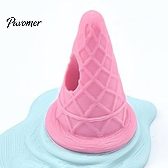 Creative Ice Cream Decor 3D Printed Melting Pen Holder, Novelty Cone Desk Desktop Storage Container Stand, Funny Organizer, Decorative Figurine