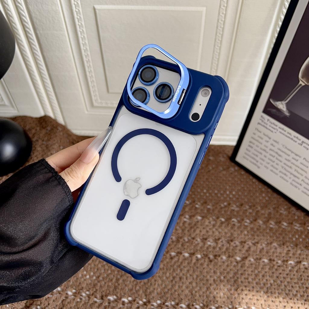 Applicable iPhone17ProMax Magnetic Lens Holder Mobile Phone Case Apple 16Pro Airbag 15 Protective Case