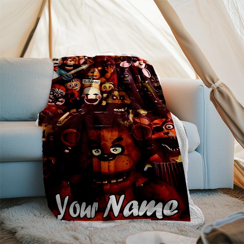 Personalized Custom Name Blanket - Five Nights at Freddy's Print Design,Blanket for Sofa,Bed,Travel,Camping - Soft and Warm, Great Gift