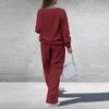 Женский модный повседневный костюм из двух предметов с длинным рукавом, свободные брюки клеш и спортивный комплект