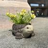 Tortoise Figurine Resin Turtle Statue Flower Pot Hanger Planter Edge Decor Mini Tortoise Sculpture Pot Beautify Garden Courtyard