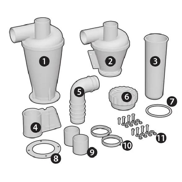 Double Filtration Cyclone Dust Collector 50mm/2'' DIY Turbocharged Woodworking Filter Industrial Separator Collector Canister
