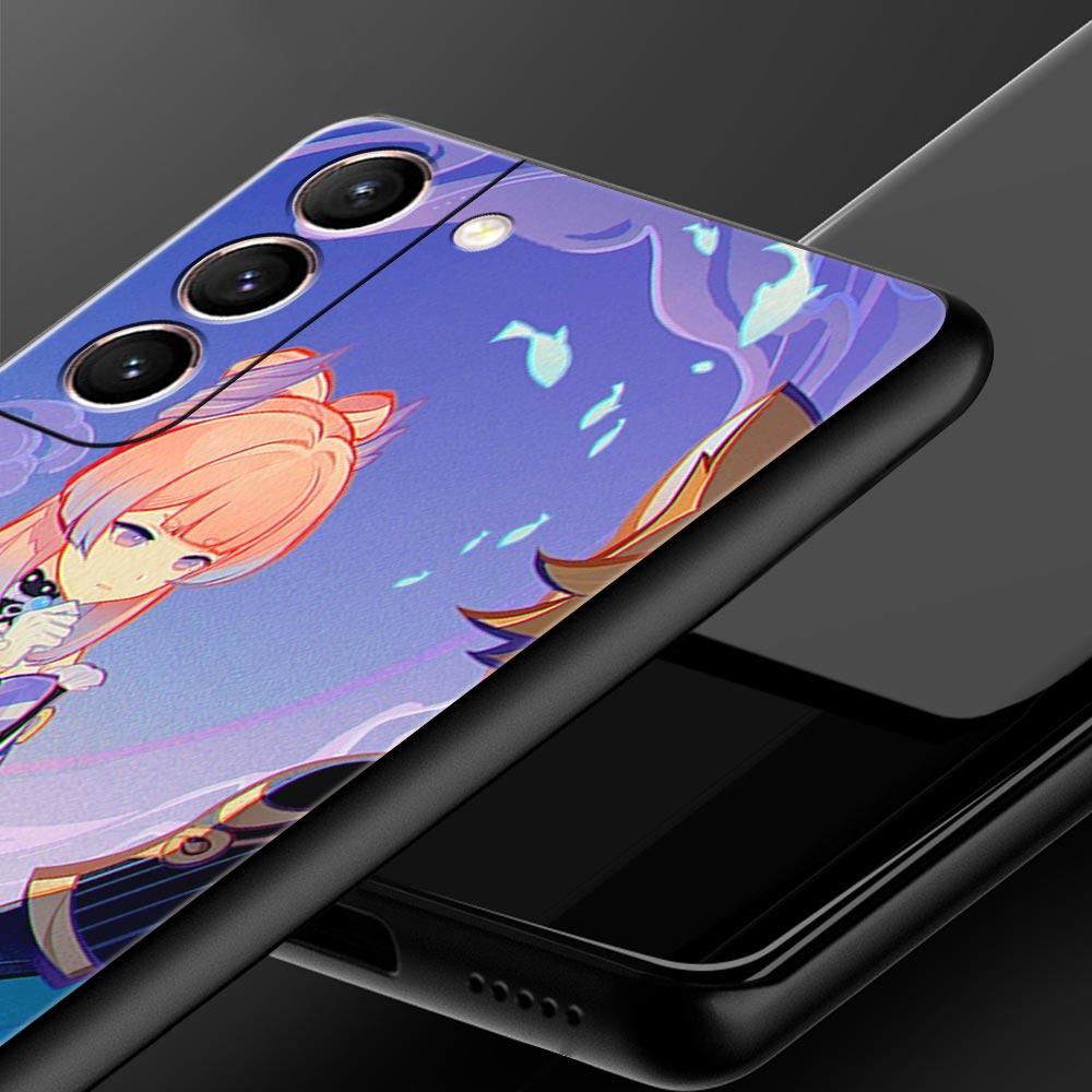 Чехол для телефона Genshin Impact для Samsung Galaxy S23 Ultra S22 S21 S20 FE 5G S10 S10E S9 S8 Plus Note 20, мягкий черный силиконовый чехол