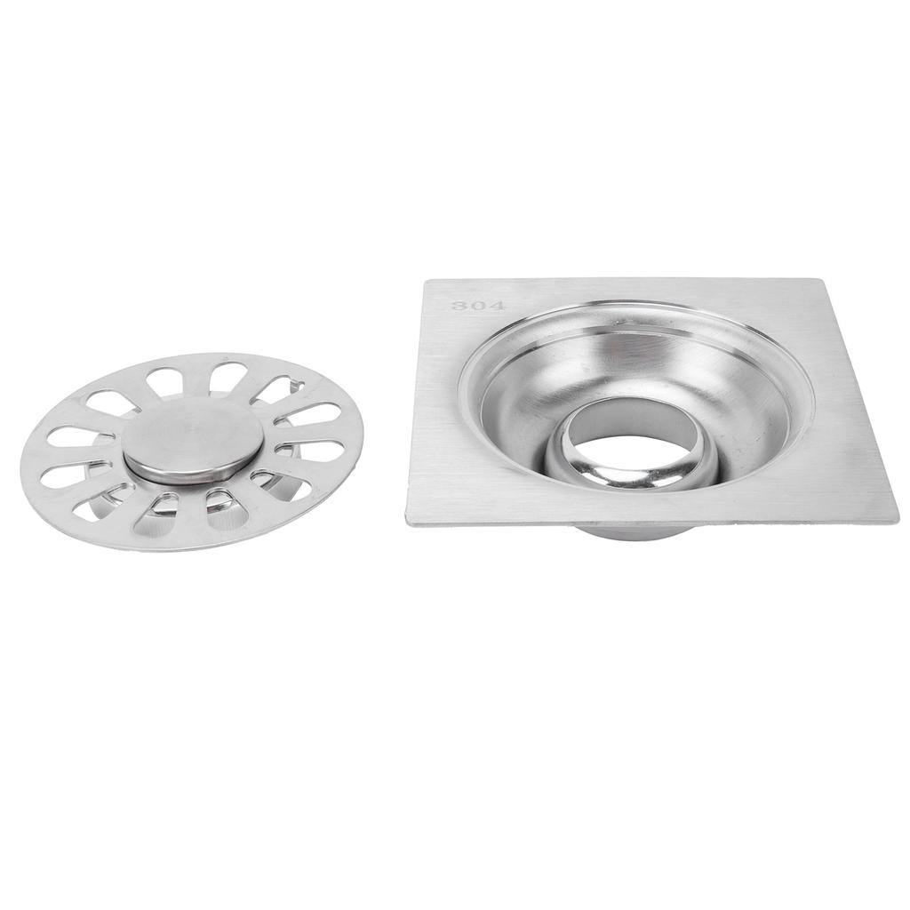 Квадратный напольный слив 304 Нержавеющая сталь Слив для душа Для ванной комнаты Кухни 10x10см