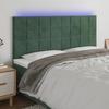 VidaXL LED Headboard Bedroom Furniture Double Bed Accessory Head of Bed Frame Interior Dark Green 3122481