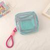 Small Capacity Key Bags Transparent Cosmetic Bag Square Mesh Storage Pouch Mini Zipper Coin Purse Mini Wash Bag Stationery Case