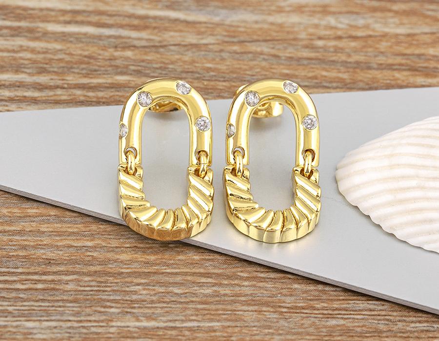 Nidin High Quality Rock Accessories Hoop Earrings Cool Hip Hop Style for Women Zircon Ear Jewelry Punk Korean Fashion Party Gift