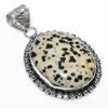 Dalmation Jasper Gemstone 925 Sterling Silver Jewelry Pendant 2.01" SU-10752