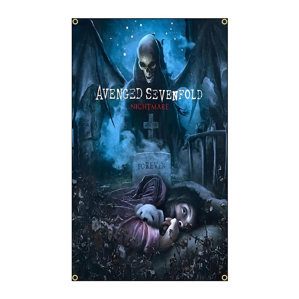 Heavy Rock Band Avenged S-Sevenfold Flag Polyeste Printing Banner for Garage Wall Art Out Door Decoration With Grommet
