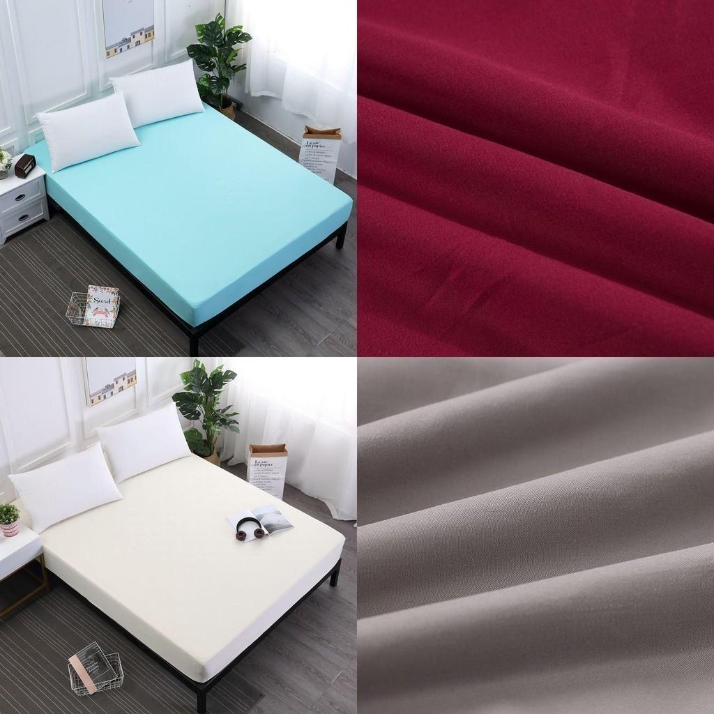 Soft Lightweight Fitted Sheet Solid Color Mattress Protective Cover For Cozy Sleeping