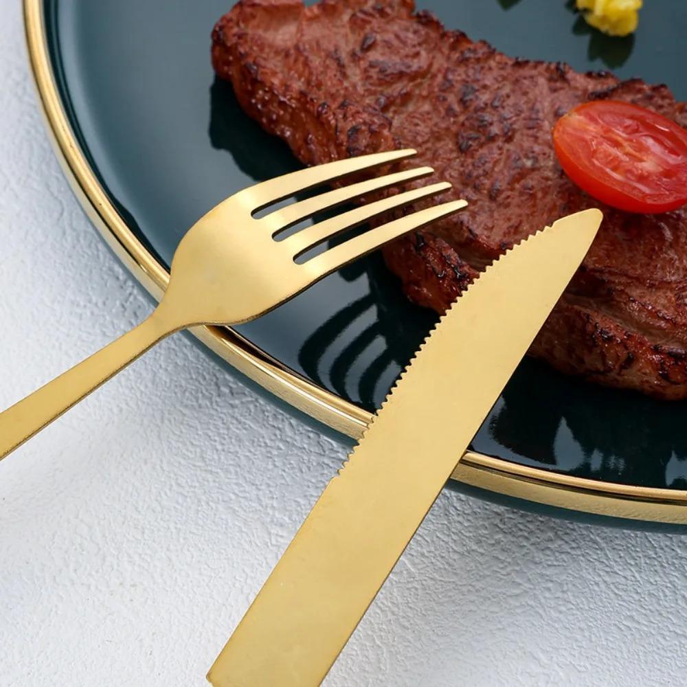 24pcs Stainless Steel Marbled Tableware Set Nordic Style Flatware Kit  Housewarming Gift