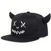 Hip-Hop Personality Horn Cow And Face Smiling Neutral Gender Women  Men For Hats Spring Autumn Outdoor Adjustable Casual Baseball Caps Sunscreen