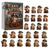 Xmas Hanging Charms Otters Advent Calendars 2026, 24 Days 2D Flat Acrylic Ornaments Christmas Holiday Gift for Otter Lovers Countdown Calendar,
