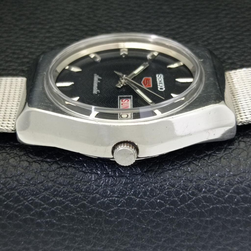 Seiko 5 АВТОМАТИЧЕСКИЕ 6309A ВИНТАЖНЫЕ ЯПОНСКИЕ МУЖСКИЕ ЧАСЫ С ЧЕРНЫМ ЦИФЕРБЛАТОМ a701566-5 R206b-a701566