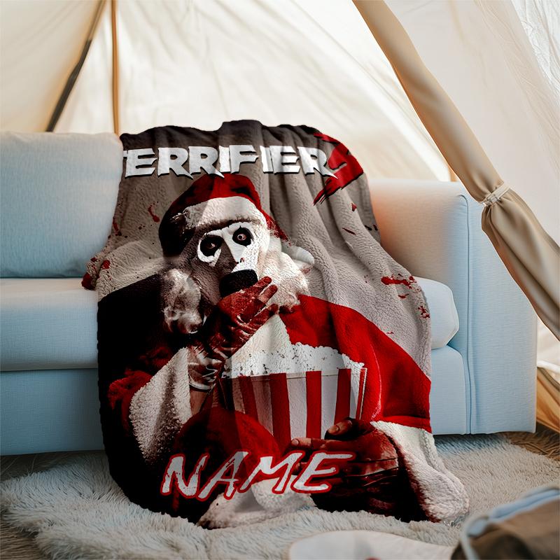 Personalized Custom Name Blanket - Terrifier Art the Clown Print Design,Blanket for Sofa,Bed,Travel,Camping - Soft and Warm, Great Gift
