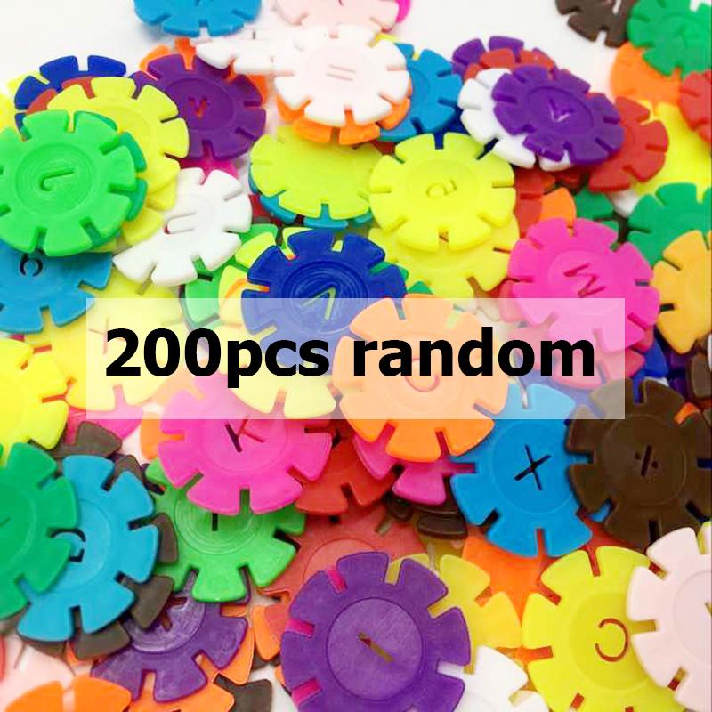 60/100/200pcs Early Education Insert Bag Snowflake Buliding Block Set Baby Puzzle Plastic Assembling Buliding Blocks Toys DDJ