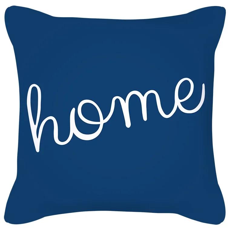 Чехол для подушки с геометрическим узором, сине-серая подушка, обитый диван, домашний декор