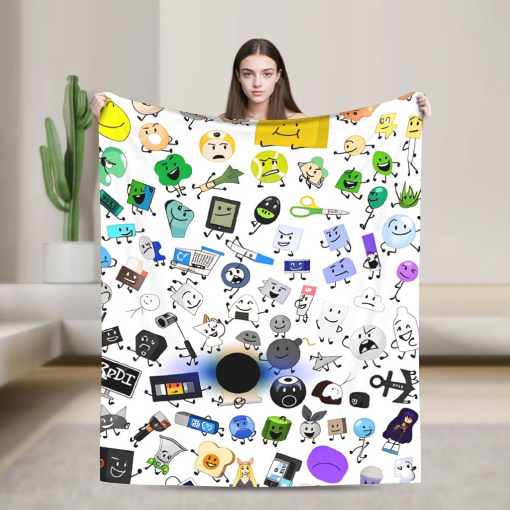 Super Soft Blanket Camping BFDI All Characters Throw Blanket BFDI Flannel Bedspread For Bedroom Pattern Sofa Bed Cover