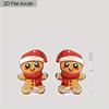 2D Плоские Акриловые Милые Рождественские Серьги-подвески в виде Пряничного человечка с крючком Ювелирные изделия Подарки для женщин Украшения для праздничной вечеринки Шармы