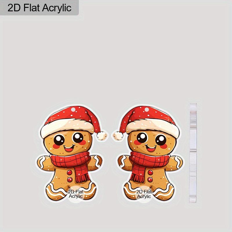 2D Плоские Акриловые Милые Рождественские Серьги-подвески в виде Пряничного человечка с крючком Ювелирные изделия Подарки для женщин Украшения для праздничной вечеринки Шармы