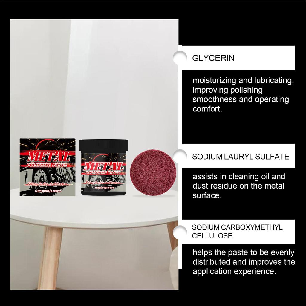 Паста для полировки металла автомобиля Восстановление хрома Уход за автомобилем Техническое обслуживание Крем для ремонта Удаляет окисление Потемнение Пятна