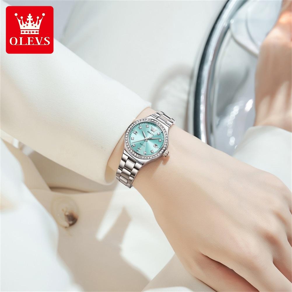 OLEVS New Women's Wristwatch Elegant Luxury Quartz Watch For Women Fashion Waterproof Watches Stainless Steel Ladies Clock