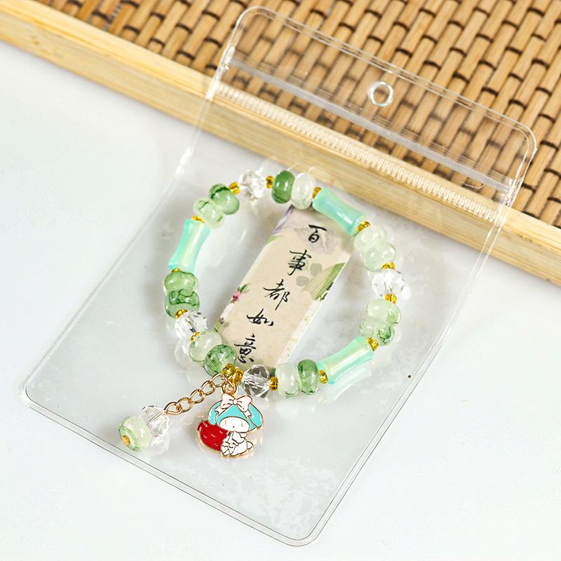 Colorful crystal orchid bead bracelet and bamboo joint bracelet accessory