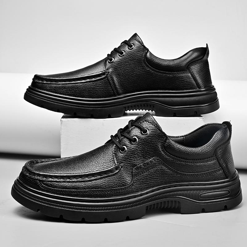 Fashion Vintage Style Genuine Leather Oxford Shoes for Men Fashion Designer Soft-soled Casual Shoes Non-Slip Business Driving Sneakers