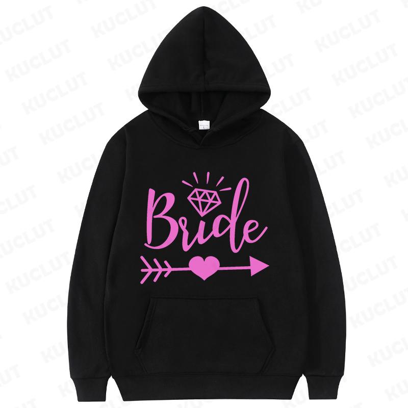 2D Bride Squad Bridal Hoodies Matching Hooded Tops with Romantic Prints Ideal for Bachelorette Party Bridal Showers Sweatshirts