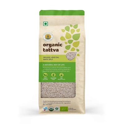 Органический белый Урад Дал колотый (500 г), Organic Urad Dal White Split, Organic Tattva