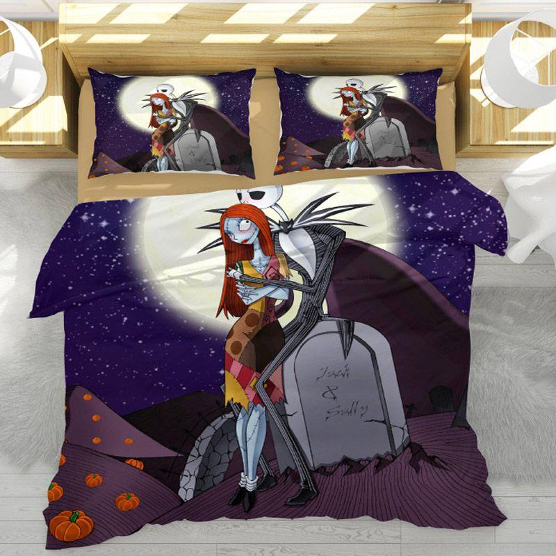 Роскошный 3-предметный комплект постельного белья «Кошмар перед Рождеством» для максимального комфорта