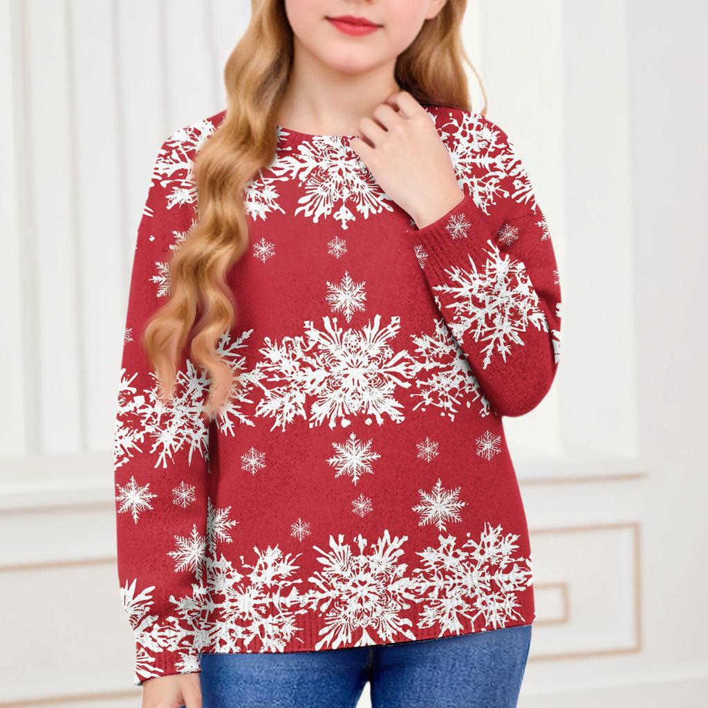 Christmas Day Sweatshirts For Children Boys And Girls Knit Sweater Cute Shirt Fall Crewneck Pullover Tops